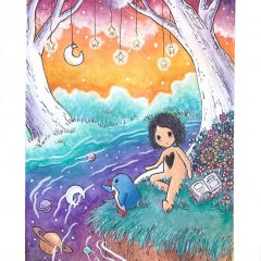 Dream River-2021-penguin-dream-art-illustration-MaryAnn-Loo