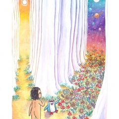 "Which Path?" (2021)Watercolor, ink and white gouache on watercolor paper, 5.8 x 8.3 in., online