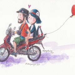 Afternoon Adventure with Pierre (2015)Watercolor, ink and color pencil on paper, 8.3 x 5.8 in.72dpi