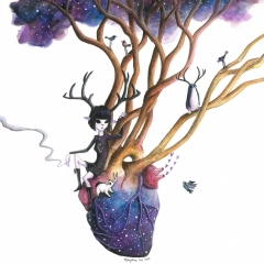 "Tanha" (2016)Watercolor and white gouache on watercolor paper, 11.7 x 16.5 in., 72dpi