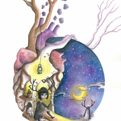 Illustration: "Where The Heart Is" (2016)Watercolorand white gouache on watercolor paper, 11.7 x 16.5 in., 72dpi