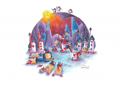 The-Queen-Penguin-of-Hearts-2020-PenguinGirl-Wonderland-art-illustration-MaryAnn-Loo