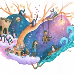 Elise-Nathan-Starry-Musical-Adventure-2018-watercolor-art-illustration-MaryAnn-Loo