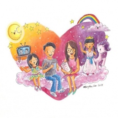 Hong Boon family portrait-2019-art-illustration-MaryAnn-Loo