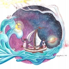 Dream-Desire-Cosmic-Adventure-2017-penguin-ocean-art-illustration-MaryAnn-Loo