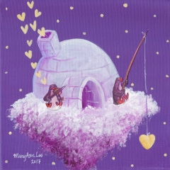 Floating-Island-Home-2-2017-penguin-igloo-music-art-painting-MaryAnn-Loo