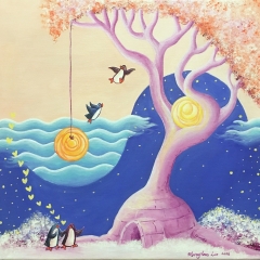 Love-Shelter-2016-penguin-tree-art-illustration-painting-MaryAnn-Loo