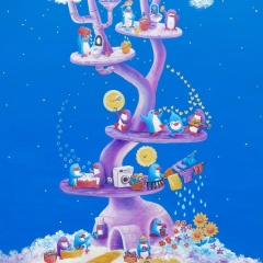 Penguin-Wally-Dream-Tree-2019-art-illustration-painting-MaryAnn-Loo