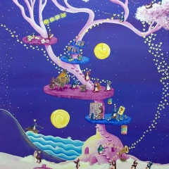 the-artists-dream-tree-2016-penguin-love-art-painting-MaryAnn-Loo