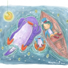 "Floating Friends" (2022)Watercolour and colour pencil on watercolour paper, 8.3 x 5.8 in. online