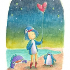 "Good As New" (2022)Watercolour and colour pencil on watercolour paper, 5.8 x 8.3 in., online