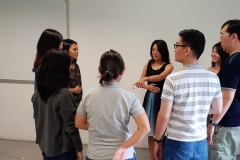 Group exercises with fellow instructor Shuying