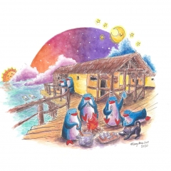 Lakeside Dreamers-2020-penguin-adventure-art-illustration-MaryAnn-Loo