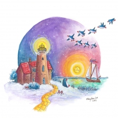 "Ventes Cape" (2019)Watercolor, ink and color pencil on paper, 11.7 x 8.3 in.online