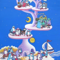 The Medical Dream Tree-2019-penguin-painitng-art-illustration-MaryAnn-Loo