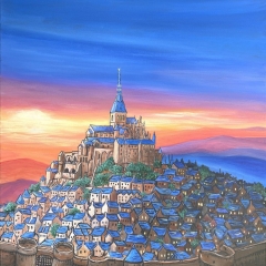 Sunset Castle-2022-commission-art-painting-MaryAnn-Loo